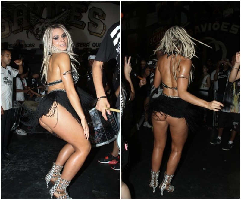 Mendigata mostra demais em comemoração de título do Corinthians