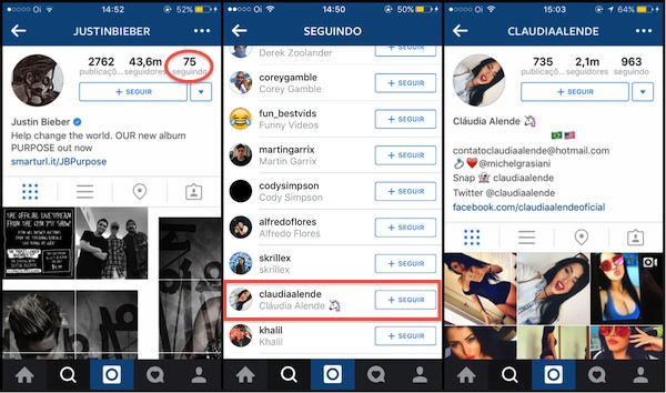 Sósia de Megan Fox é a única brasileira seguida por Justin Bieber no Instagram