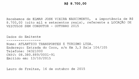Deputado do DEM aluga carro de luxo em Lauro de Freitas e leva para Brasília:
