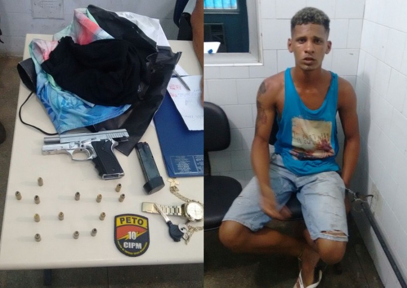 Jovem é preso com pistola .40 em Candeias