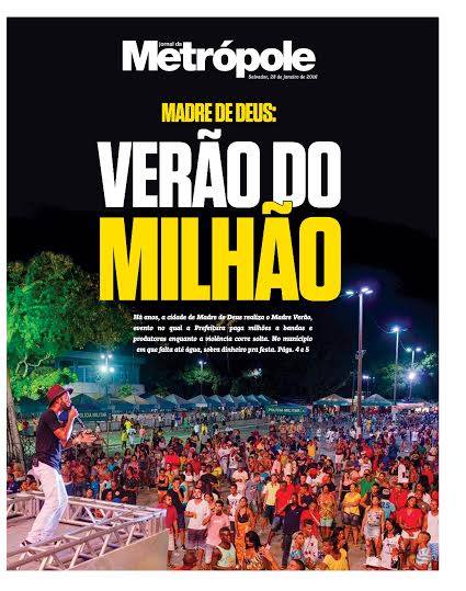 Violência em Madre de Deus é destaque na capa do Jornal da Metrópole