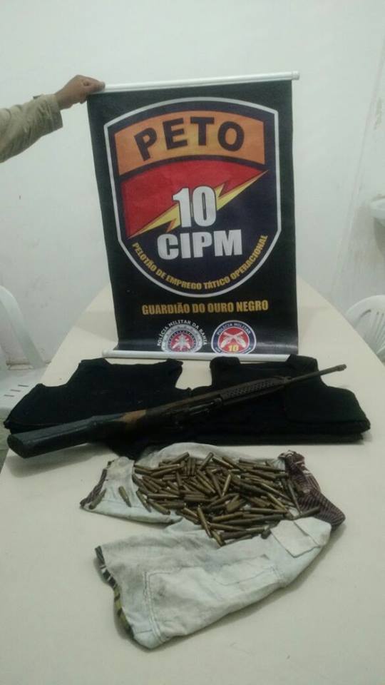 PM apreende fuzil em São Sebastião do Passé