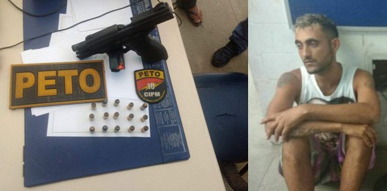 Candeias: PETO prende Homem com pistola no bairro do Sarandi