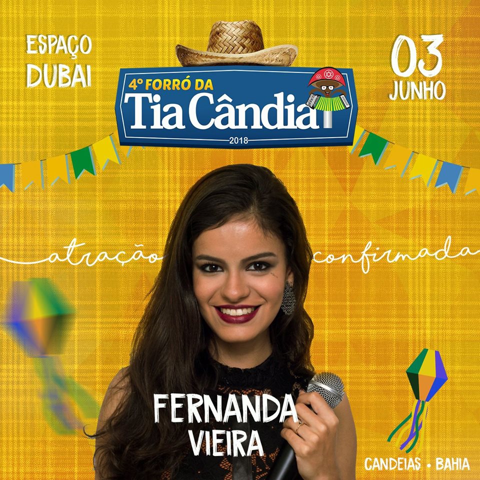 Fernanda Vieira confirmada no 4º Forró da Tia Cândia