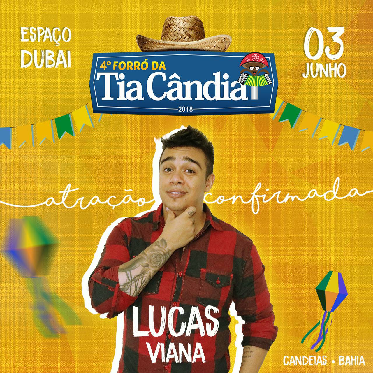 FORRÓ DA TIA CÂNDIA: Lucas Viana é a primeira atração confirmada