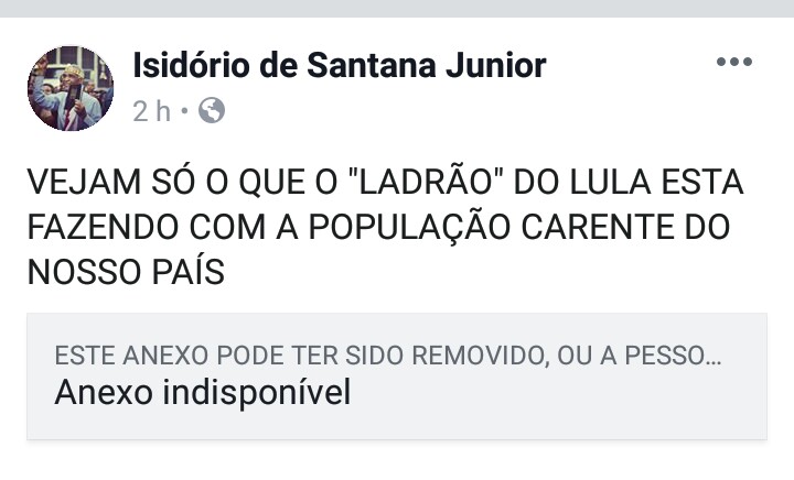 Sargento Isidorio chama Lula de ladrão
