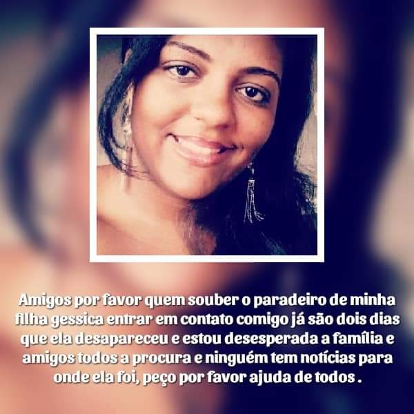 Candeias: Família procura jovem que está desaparecida desde domingo (02)