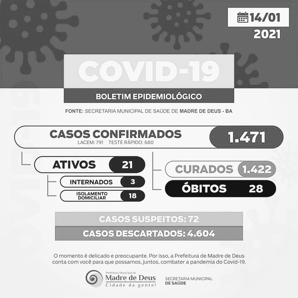 Prefeitura de Madre de Deus divulga o 5° óbito só neste ano