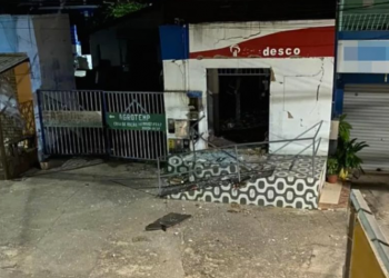 Camaçari: Posto do Bradesco explodido em Barra de Pojuca