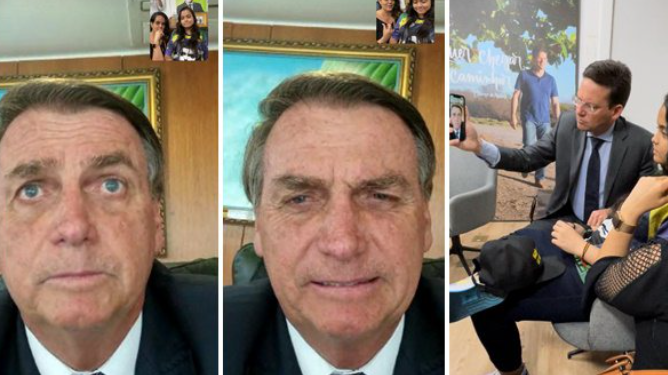 Bolsonaro faz chamada de vídeo com adolescente que foi agredida por usar boné com seu nome