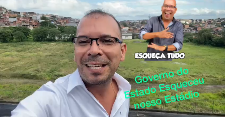 Morador de Candeias mostra o descaso do estádio que Rui Costa gastou milhões e não terminou a obra