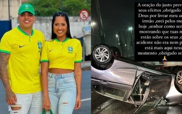 Cantor da CBX Samba Club sofre acidente de carro com a namorada na Avenida Paralela