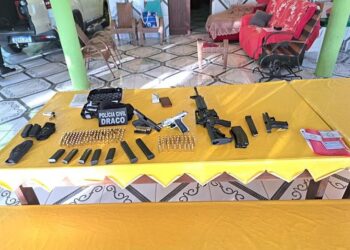 Camaçari: Policiais apreendem fuzil e 9 pistolas em Monte Gordo