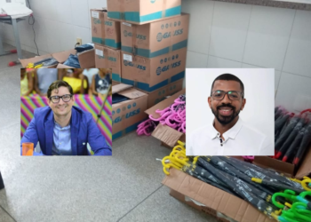 Kit-sem-vergonha licitado no valor milionário é distribuído pelo secretário de educação de Candeias