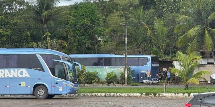 Ônibus da Águia Branca invade duas casas no distrito da Caroba