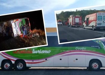 URGENTE! Ônibus que saiu de Aracaju para Madre de Deus capota na BR