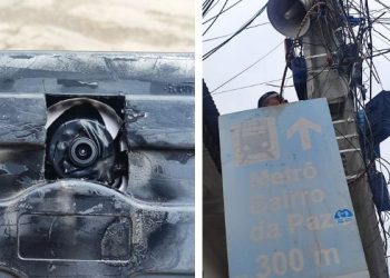 Polícia desmonta câmera clandestina instalada por suspeitos de tráfico de drogas no Bairro da Paz