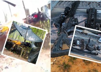 Fuzil, metralhadora e granada apreendidos em acampamento de facção em São Sebastião do Passé