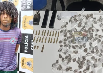 Traficante é preso em flagrante com drogas e munições em São Sebastião do Passé